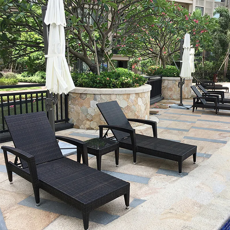 أثاث فناء لحديقة الفندق ، كرسي صالة من الخيزران الهندي من الخوص الجانبي لحمام السباحة الخارجي