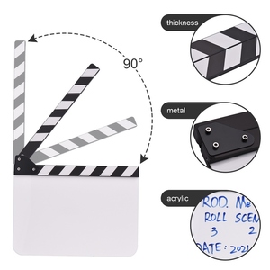 30*24cm/ 12 * 9in <span class=keywords><strong>Film</strong></span> Acrylique Clapboard Movie Directors Clapper Board Slate Cut Action Scene Blank <span class=keywords><strong>Clap</strong></span> Board Dry Erase - Product Image 4