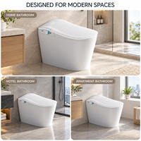 WC intelligent blanc avec siège chauffant, capteur de pied, chasse d'eau intégrée, protection en mousse, veilleuse et chasse d'eau à jet de siphon