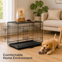 Cage à chien pliable en fil métallique à double porte, grande taille, pour intérieur et extérieur, cage pour animaux de compagnie, chenil pliable en métal