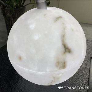 Dalles artificielles en onyx moderne Transtones TI-402 personnalisées, courbées, en albâtre blanc, épaisseur 6-20 mm, joint sans soudure, CE ISO - Product Image 2