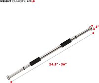 Barre de traction pour portillon en acier durable de haute qualité avec revêtement en caoutchouc et mousse, noire, pour entraînement du haut du corps, fitness intérieur, salle de sport à domicile, 60-100 cm