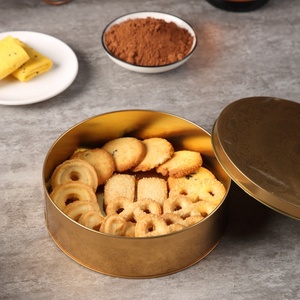 Customized Round Desserts <strong>Cake</strong> Cookie Packaging Ice Cream DIY Storage Dark Gold Pattern Food Grade Cookies <strong>Cake</strong> <strong>Tin</strong> Can - Product Image 6