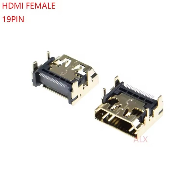 FEMale Jack/socket connector 19PIN 19P right angle smt smd 90 Degree Gold-Plated hd 19 PIN