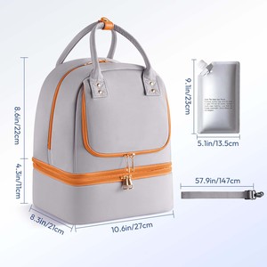Breast Pump Bag Breast Milk Cooler Travel Bag with Ice Pack Double Layer Removable Breast Pump <b>Backpack</b> Insulated Cooler Bag - Product Image 2