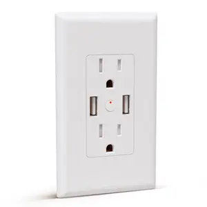 Gosund Hot Sales US Tuya Smart Life WiFi Wall Double Outlet with 2 outlets Separately Control 120V 15A alexa