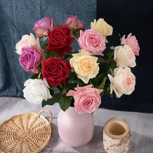 AYOYO OEM Silk Simulation Sweetheart Rose Natural Touch Home Decoration Roses Artificial Flowers Bulk