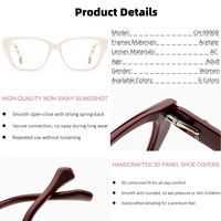 En stock, lunettes optiques pour femmes en acétate haut de gamme et tendance, avec ornement, anti-lumière bleue, montures de lunettes pour un usage quotidien