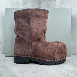 Botas de Nieve de Plataforma con Forro de Piel Cálida para Mujer, Diseño de Lujo Original, Punta Redonda Grande, Suela Gruesa, Botas de Gamuza para Mujer y Hombre - Product Image 2