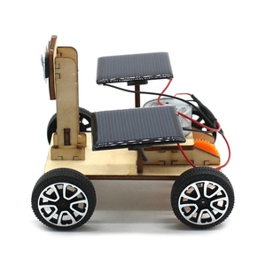 Kit de voiture solaire en bois OKYN-G5428-18 avec deux panneaux solaires pour les adolescents, passe-temps et démonstration d'énergie renouvelable - Product Image 2