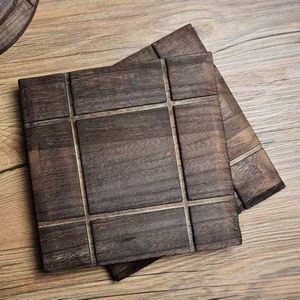 Japanese Style Paulownia Wood Round Placemat 19cm Anti Heat Insulation Mat For Rice Noodle Teapot <b>Teacup</b> Table Protection - Product Image 2