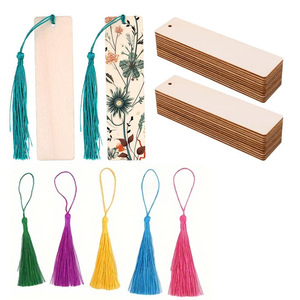 Marcapáginas de madera en stock, marcapáginas de madera con borlas, etiquetas colgantes en blanco, etiquetas para la parte posterior de la página, marcapáginas y etiquetas de estilo antiguo para bricolaje. - Product Image 3