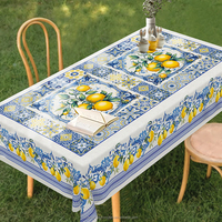 Nappe florale pour tables rectangulaires, couverture de table résistante aux taches imprimée de fleurs pastel colorées pour printemps été/pique-nique