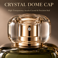 Botol Parfum Kosong 50ml 100ml Bulat Persegi Alas Berat Kaca Kerah Emas Tutup Akrilik Pompa Semprot Logo Kustom