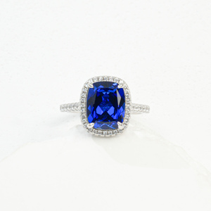 Bague en argent sterling S925 avec saphir tendance - Product Image 1