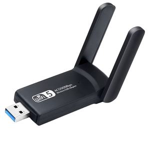 อะแดปเตอร์เครือข่ายไร้สายแบบดูอัลแบนด์ AC1200 สำหรับเดสก์ท็อปพีซีและแล็ปท็อป 2.4GHZ และ 5.8GHZ ตัวรับสัญญาณไวไฟ USB ภายนอก - Product Image 3