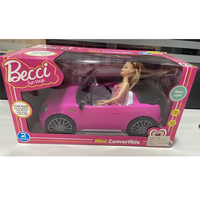 Poupée de mode de 11 pouces assise dans une voiture de course colorée avec roues mobiles pour le jeu d'imitation des enfants, cadeau