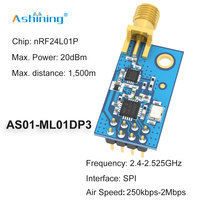 100mw led spi lora radion rf24l01 + pa + lna 2.4ghz rf module émetteur et récepteur