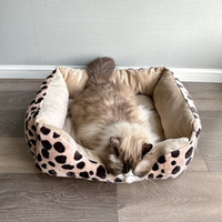 Canapé paresseux pour chien et chat en flanelle, coussin épais uni, quatre saisons, universel, fourrure, nid chaud d'hiver pour enfants