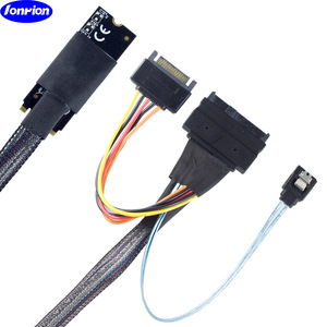 Câble haute vitesse Ionrion M.2 Sff 8643 vers U.2 Mini Sas 8639 avec Sata 15p7p pour serveur - Product Image 4