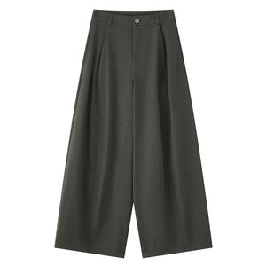Buyi Liren Ge 2025 Automne Hiver Meilleure Vente Pantalon <span class=keywords><strong>Femme</strong></span> Taille Haute Ample Décontracté Respirant Vert <span class=keywords><strong>Militaire</strong></span> Délavé Sable - Product Image 6