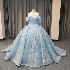 Robe de Soirée de Mariage Luxe Bleue pour Femme Lsany224, Style Royal Moderne avec Appliques en Dentelle, Robe de Quinceañera Jancember - Product Image 2