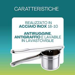 Passaverdura in acciaio inox con fori da 2,5 mm, utensile manuale da cucina per purè di patate - Product Image 3