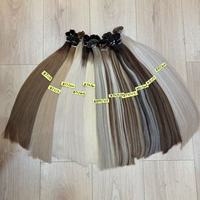 Extensions de cheveux naturels bruts en gros, pointe plate, ultra-lisses, à la kératine (K-tip), double épaisseur, colorées, pour femmes