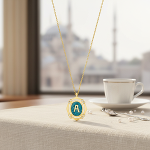 Pendentif en émail avec la lettre A, pendentif en argent turc, vente en gros, bijoux en argent Sterling 925 - Product Image 3