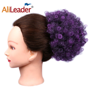 <span class=keywords><strong>Chignon</strong></span> Afro court synthétique bouclé pour femme Alileader <span class=keywords><strong>avec</strong></span> cordon <span class=keywords><strong>de</strong></span> serrage et élastique - Product Image 3