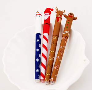 Juego de Bolígrafos Navideños con Diseño de Santa Claus, Muñeco de Nieve y Galleta de Jengibre, Bolígrafos Promocionales de Plástico - Product Image 1