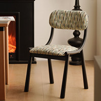 Chaise de salle à manger en bois massif rembourrée, design nordique français, style rétro du milieu du siècle, dossier en bois de frêne haut de gamme
