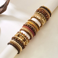 Bracelet en perles de verre soufflé à la main, style bohème créatif, multi-couches, tendance, style européen et américain, pour la plage