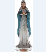 Support de chapelet de Madonna statue de Madonna sculpture personnalisée de police de caractères de l'eau bénite