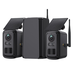 Système de caméra de sécurité solaire sans fil 4MP, caméra WiFi extérieure avec hub domestique, vision nocturne longue portée (2 caméras) - Product Image 1