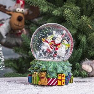 Décorations de Noël créatives en résine, base en résine, Père Noël, bonhomme de neige, globe à neige en verre peint à la main, décorations de fête pour la maison - Product Image 2