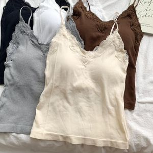 Gilet con spalline in pizzo da donna stile Brandy da donna con scollo a V esterno senza maniche senza maniche - Product Image 2