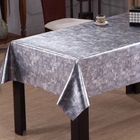 Nappe en PVC tissé RNPT, résistante à la chaleur, imperméable, anti-taches, motif floral moderne de luxe, certifiée SGS, PW121-M003, nacrée