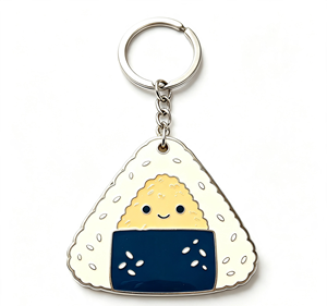 <b>Anime</b> Onigiri Metal Key Chain Enamel Rice Ball Keyring Zinc Alloy Pendant Gift Accessory - Product Image 3