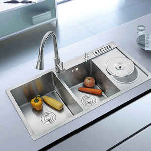 Double bol avec évier de cuisine, produit fait main, vente en gros, anti-projections - Product Image 4