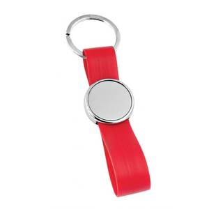 Llavero de PVC Rojo con Placa, Organizador de Llaves Resistente - Product Image 1