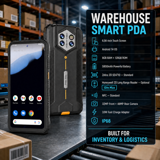 CMX-H68T 6.56 Inch Android 14 8GB RAM Industrial Rugged 4G Smart Warehouse PDA With Zebra 2D SE4710 Engine for Inventory
