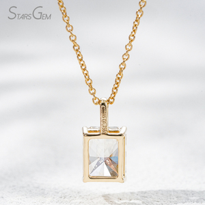 Collar con Colgante de Diamante de Laboratorio de Corte Radiante de 1.0ct, Oro Sólido de 14k, Joyería Fina Starsgem - Product Image 5