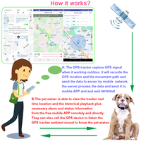 Mini GPS traqueur étanche pour animaux, chat et chiens, application gratuite + PC Web + SMS, suivi antivol en temps réel, vente en gros, usine