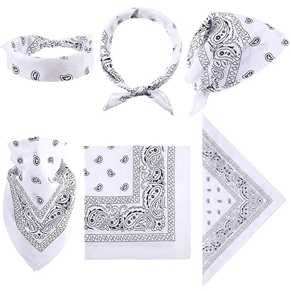 Atacado macio 100% algodão branco caxemira bandanas personalizadas