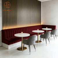 Table Ronde Personnalisée Ron Group en Marbre avec Banquette Confortable en Velours – Mobilier de Restaurant Chaise et Table