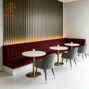Mesa Redonda de Mármol Personalizada Ron Group, Asientos Cómodos de Terciopelo, Muebles de Restaurante, Silla <span class=keywords><strong>y</strong></span> Mesa - Product Image 2