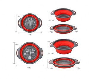 Ensemble de 2 passoires pliables en silicone rondes pour la cuisine - Product Image 6