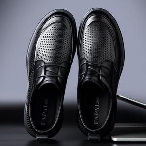 Zapatos Derby Negros de Primera Calidad para Hombre, Formales de Negocios, Antideslizantes, con Cordones, de Cuero Genuino, Talla Grande, Estilo Moderno y Versátil - Product Image 6