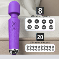 Vibrateur à baguette chauffant et à électrostimulation, 20 fréquences, 8 vitesses, rechargeable, vente en gros, fabricant OEM, marque privée